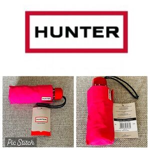 Hunter Original Mini Compact Umbrella In Bright Pink
